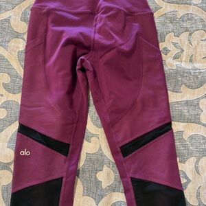 ALO Yoga Purple and Black Leggings